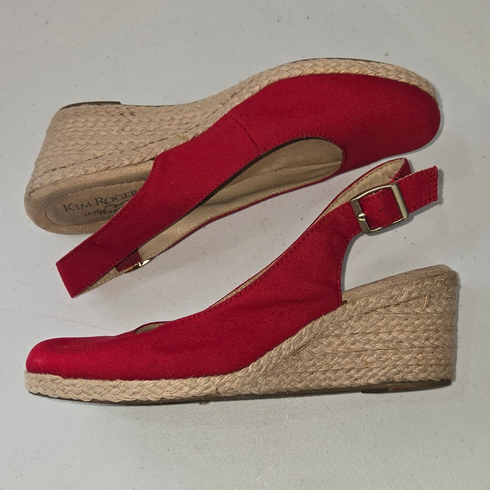 Kim Rogers Dyann Red Espadrille Wedge Sandals Womens 8.5M WRS20-12556-004-78 - Picture 4 of 9